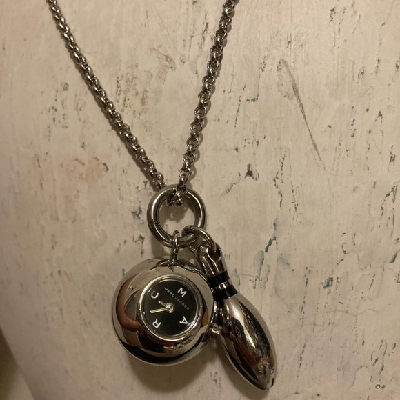 ?% Auth. Marc By Marc Jacobs Stainless Steel Bowling Ball Pin Watch Necklace main image 5